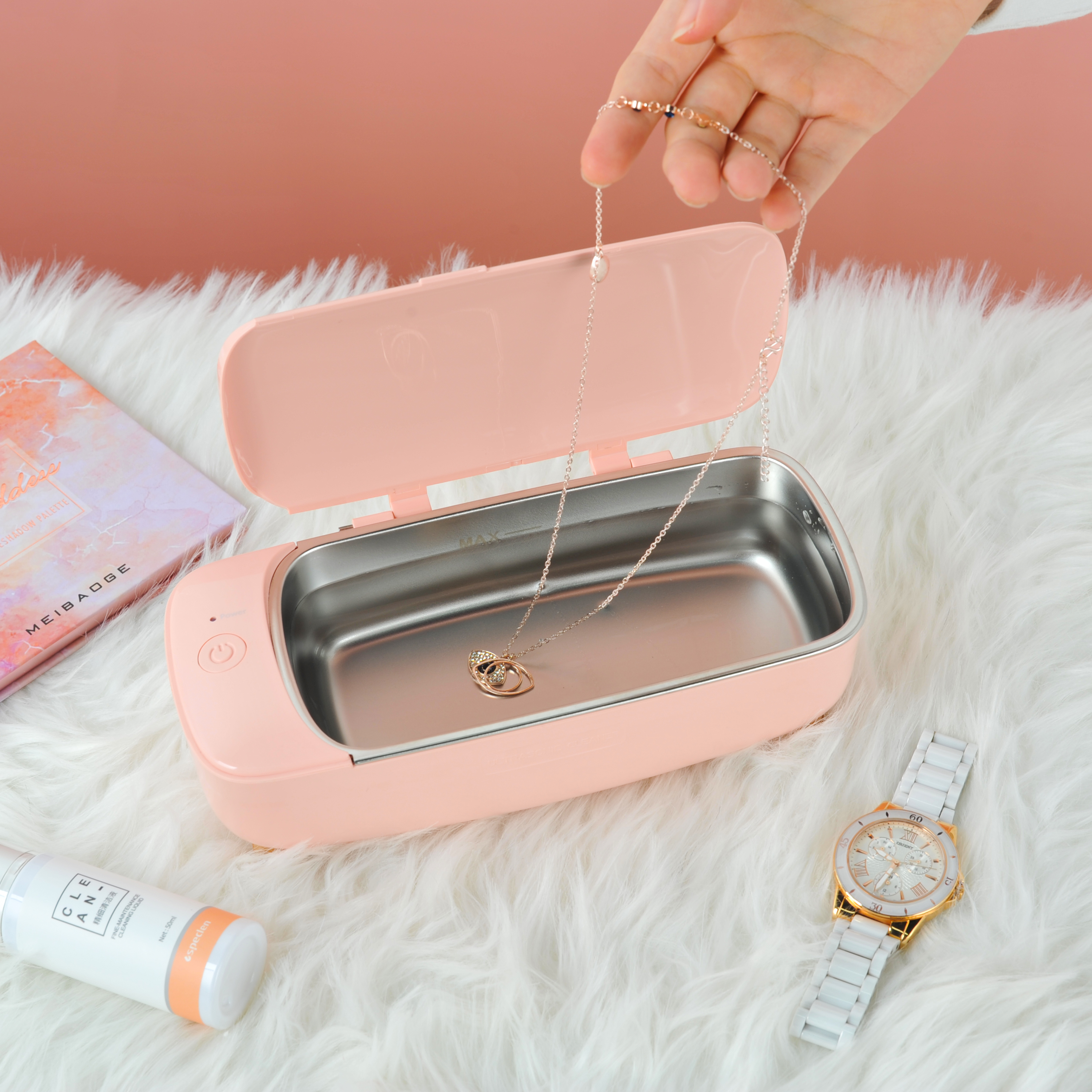 Vercleanic Portable Mini jewellery Ultrasonic Cleanereyeglasses Watches Necklace Cleaning Machine