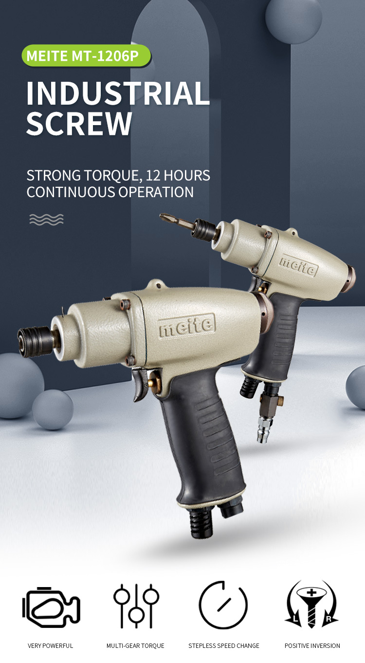 Meite MT-1206P Pneumatic Screw driver removing 1/4" and installaing screws in furniture  automobile  machinery industry