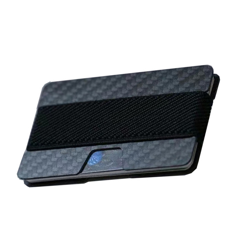 Мужской кошелек RFID из углеродного волокна с зажимом для денег, минималистичный держатель для кредитных карт, тонкий алюминиевый кошелек для мужчин