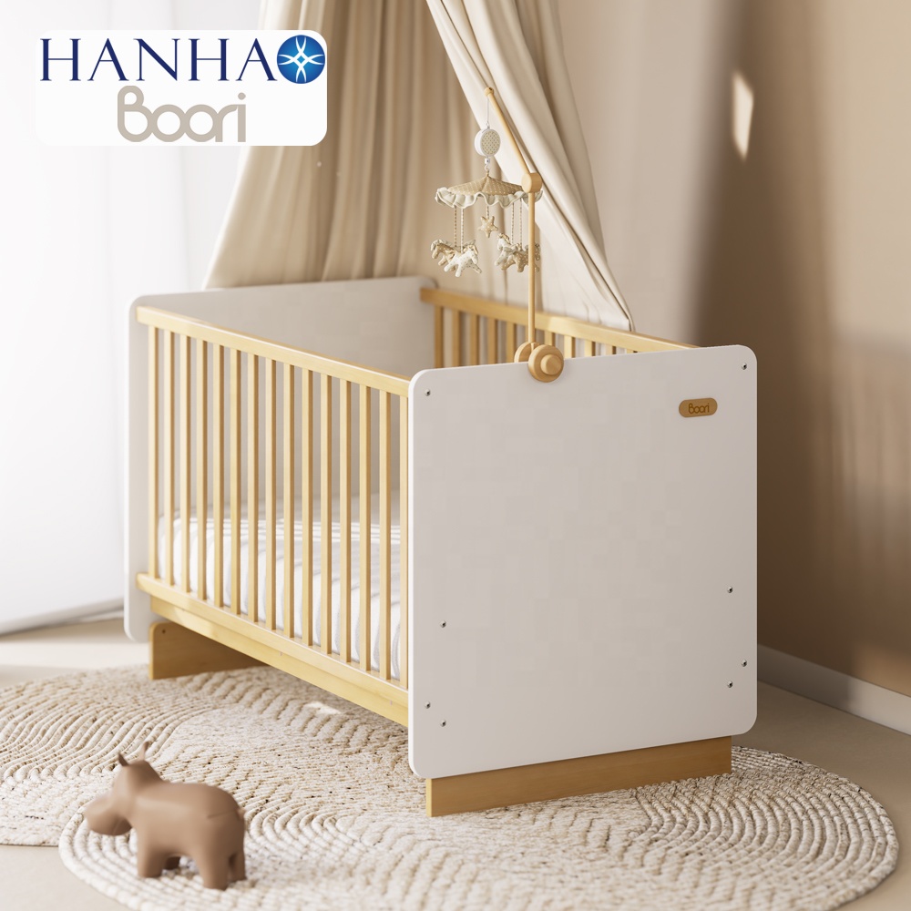 Only B2B Boori EN 716 Standards Modern Convertible Wooden Nursery Baby Cot Bed Crib For Baby Bedroom Furniture