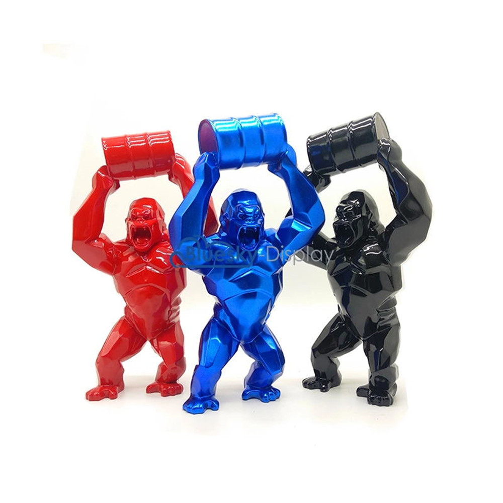 Абстрактная скульптура Gorilla, Геометрическая полимерная статуя орангутана для дикой природы