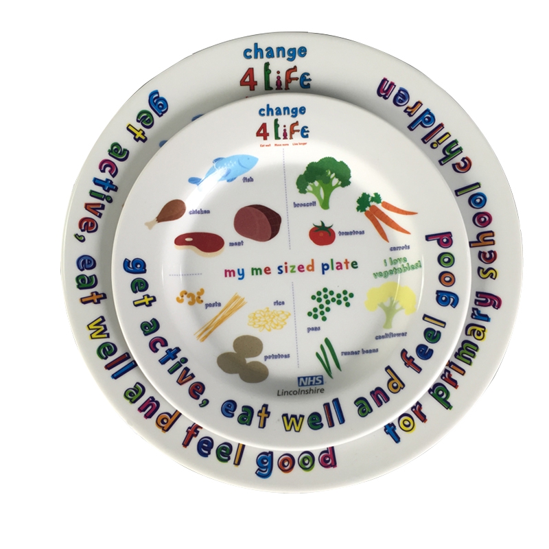 Keep Fit Multi Sections Plastic Melamine Divider Portion Plate Fitness Room Using