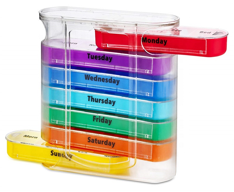 Weekly Plastic Portable Medicine Box 28 Boxes a week Seven Days Drawer Moisture-proof Medicine Organizer