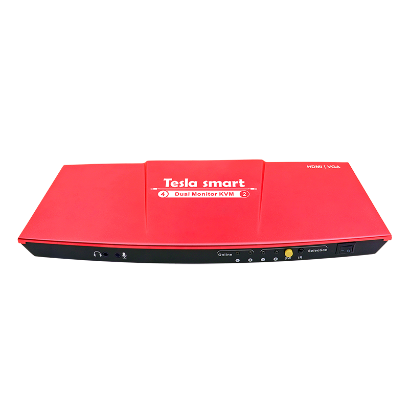 Заводская цена 3840*2160 ODM 4 порта 2 выхода HDMI двойной монитор KVM переключатель
