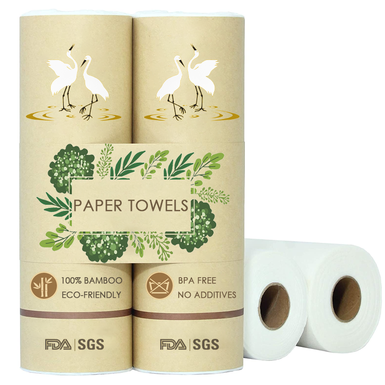 Factory wholesale price pure bamboo pulp quality premium kitchen paper towel