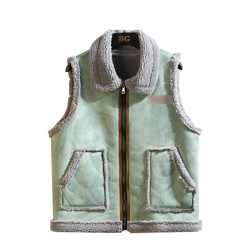 fashionable Jacket Turn-down Collar Sleeveless Waistcoats Women's Winter Vest