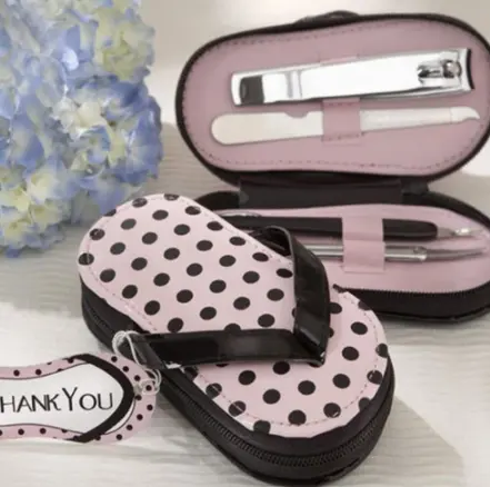 Polka Slippers Manicure Set Wedding Party Gifts