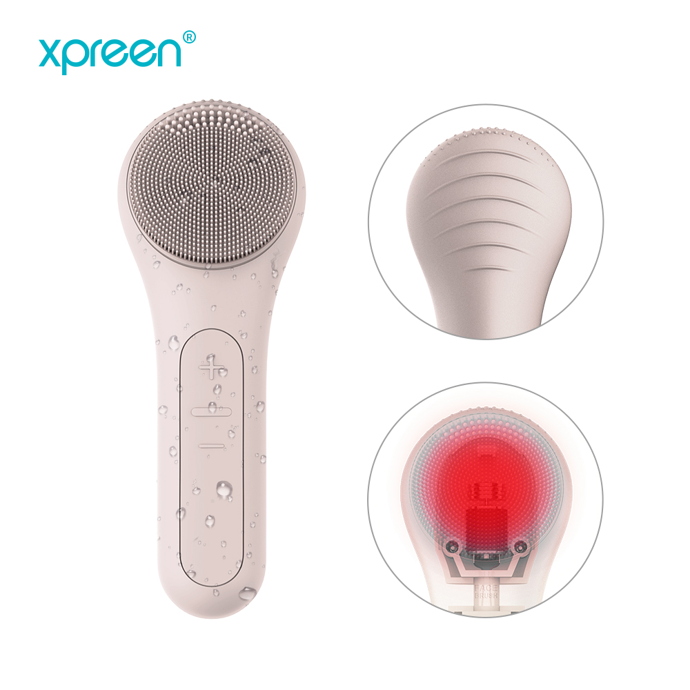 Electric face deep cleaning silicone brush facial cleansing device with silicone brush