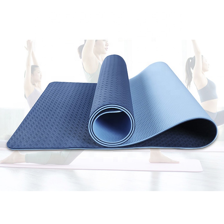 YALINA Non Slip Double Layer Eco Friendly TPE Yoga Mat, Yoga Pilates 6MM Textured Non Slip Surface Yoga Mats