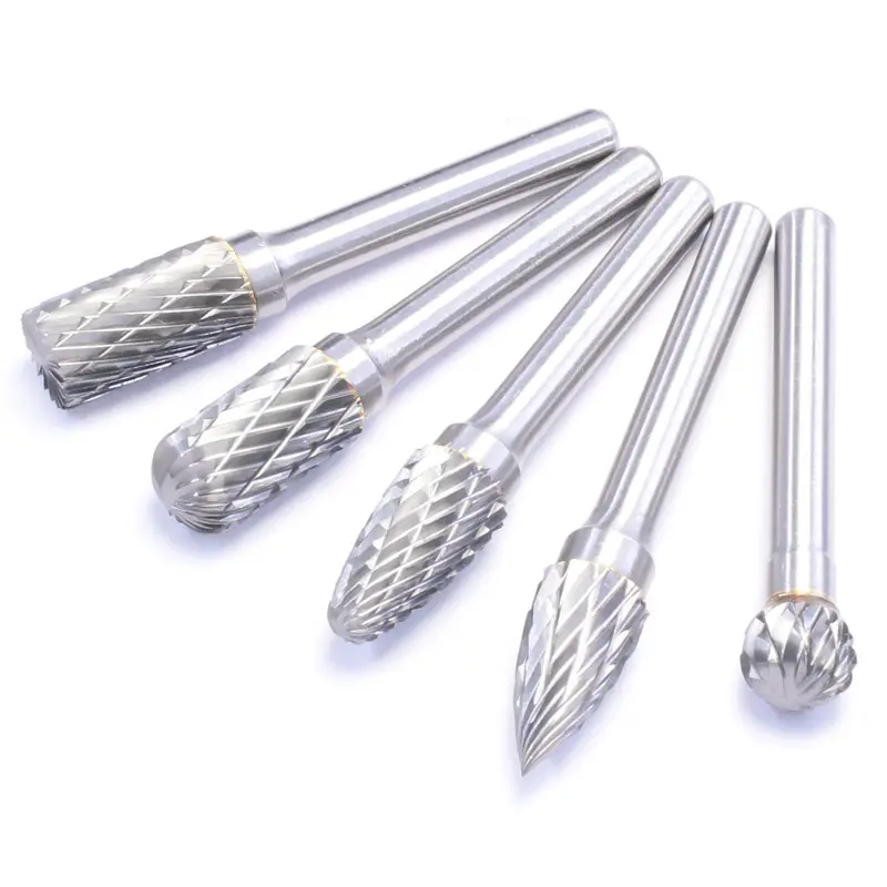 6x12mm Carbide Burrs with Steel Shanks Burr Set Carbide Rotary Engraving Tungsten Carbide Tools