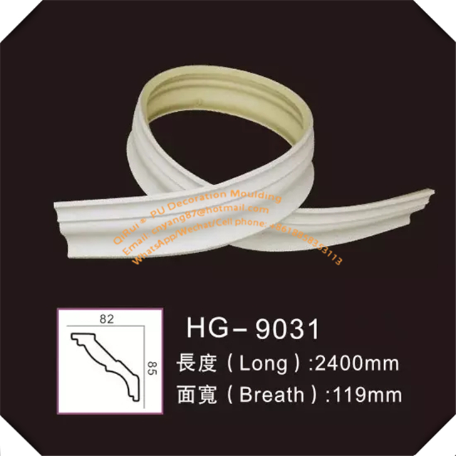 Building Material Polyurethane PU Cornice Moulding Decorative Flexible Wire