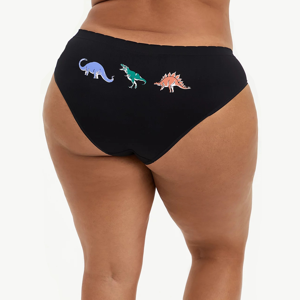OEM ODM Women's Seamless Mid-waist Dinosaurs Printed Basic Daily Wear Underwear Boyshorts Briefs Shorts