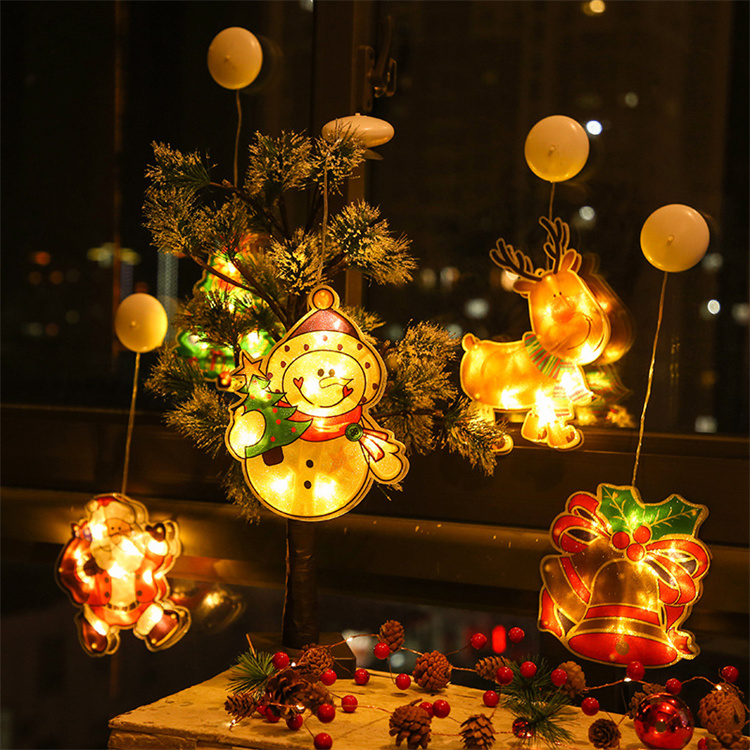 2021 Creative 3D LED Christmas Decoration Sucker Lamp Christmas Ornaments