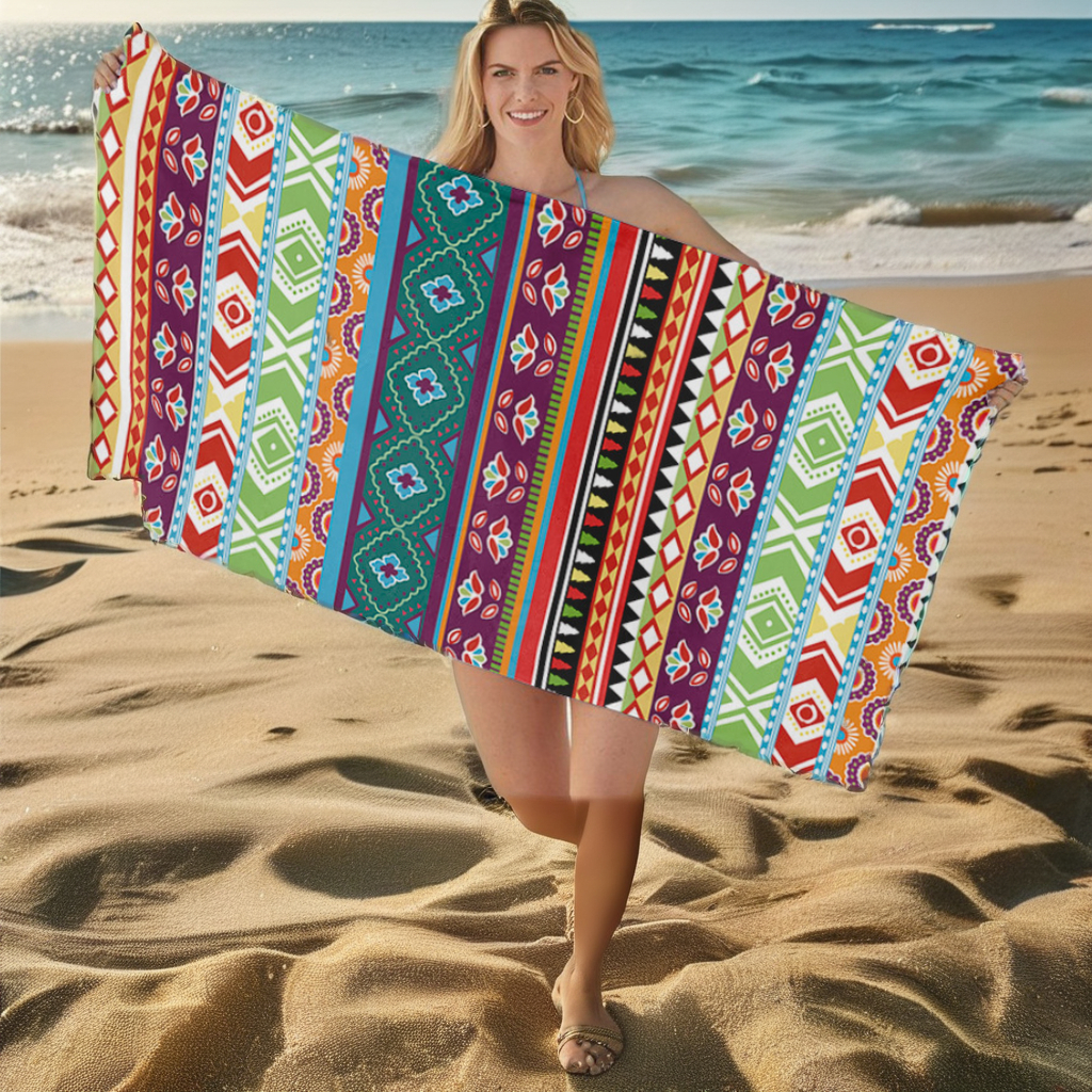 2024 Factory wholesale Asia Pacific Island Element cover-up towel Resort leisure custom ladies beach towel