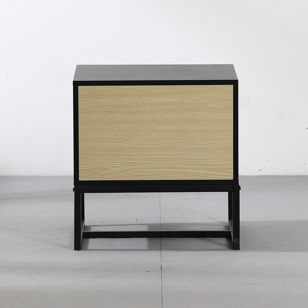 Free Sample Modern Italian Bed Room Side Table Black Wooden Nightstand Bedside Tables With Drawer For Living Room Bedroom