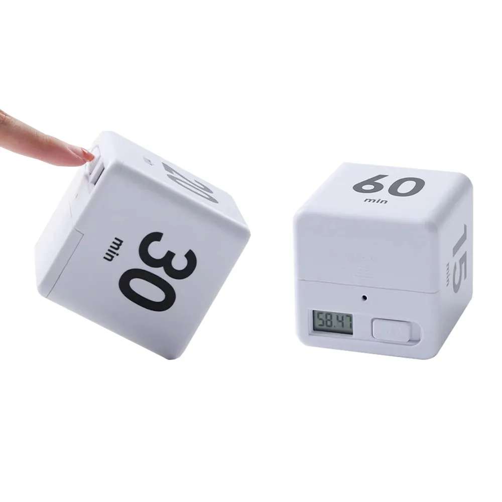 ABS Cube Shaped Led Display Voice Remind Countdown Digital Timer
