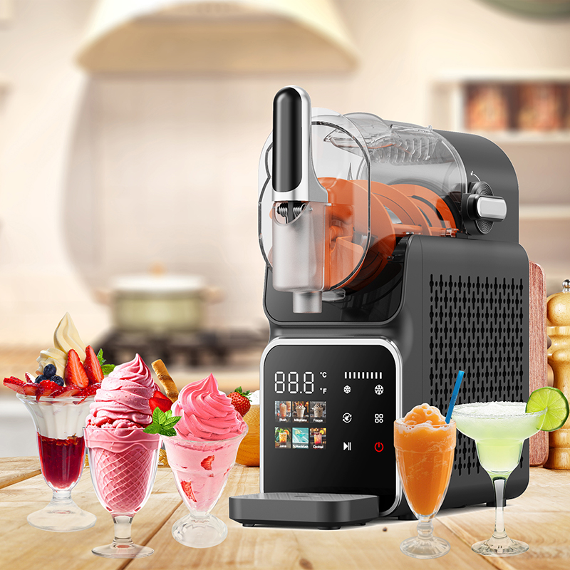 Luxury Granita Slush Machine 220W, Color Display, Fast Freezing, Auto-Clean System For Commercial Ice Cream Shop