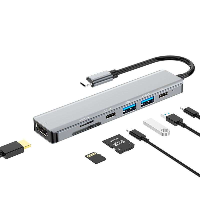 USB C док-станция USB Type C концентратор 5 Гбит/с 7 в 1 адаптер для оптоволкна вай-TF/SD кард-ридер USB 3,0 PD для MacBook и многое другое