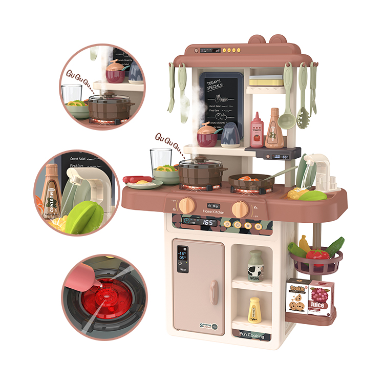 New plastic light pretend play cooking kitchen toy for girls with music
