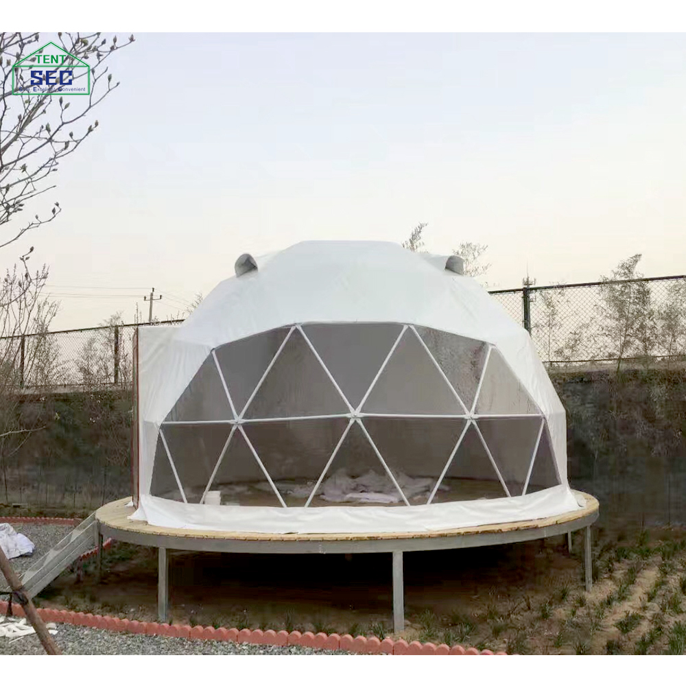 factory supply hotel tent modern 4m geodesic dome glamping tents for sale