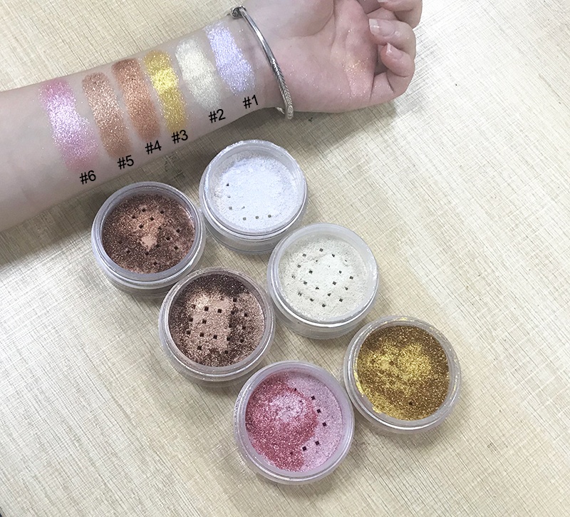 No Logo Cosmetics Single Pink Color Loose Powder Highlighter Makeup