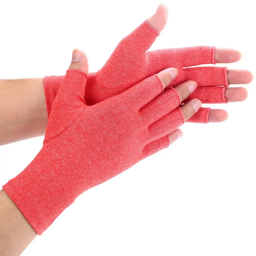 Colorful Stretchy Soft Cotton Spandex Anti Arthritis Fingerless Compression Glove