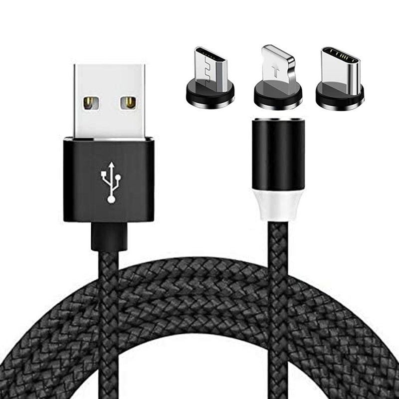 По индивидуальному заказу 2.4A свет 3 в 1 быстрое зарядное устройство Micro Usb Тип C Lightning Магнитный зарядный кабель Usb
