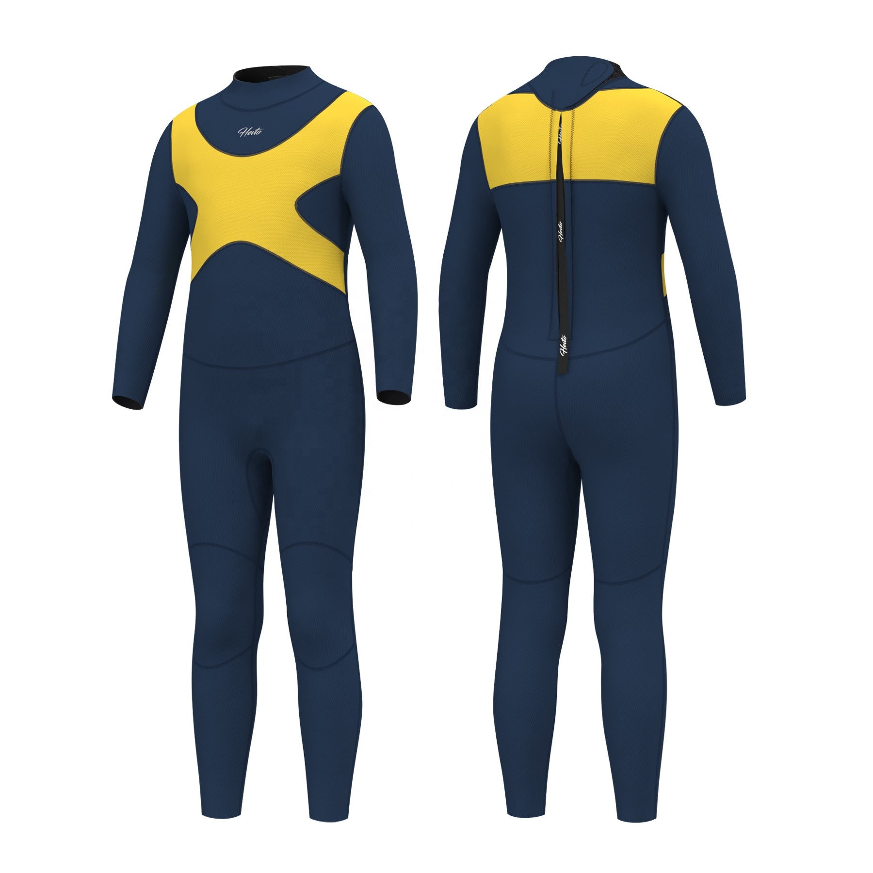 2021 Wholesale Hevto Wetsuits Kids 3mm Neoprene Boys Diving Suits Surfing Swimming Full Suit Keep Warm for Summer Water Sports