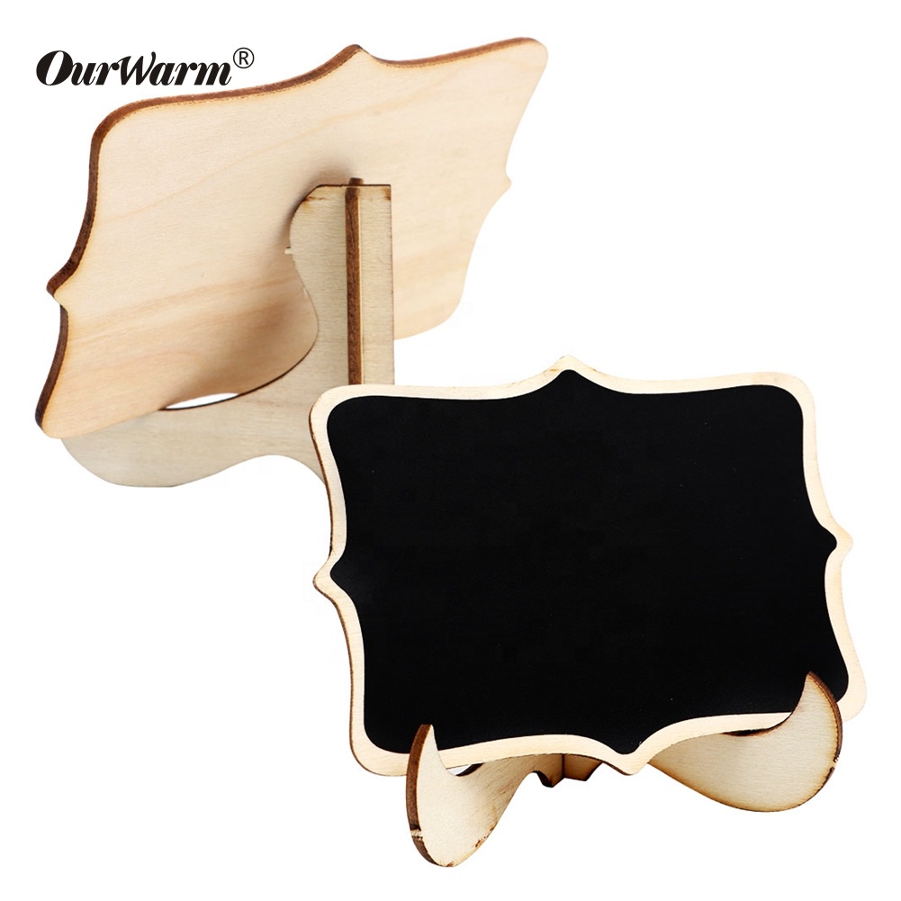 OurWarm 10 шт. 10*7,5 см мини винтажная деревянная настольная доска с подставкой для декора вечеринки