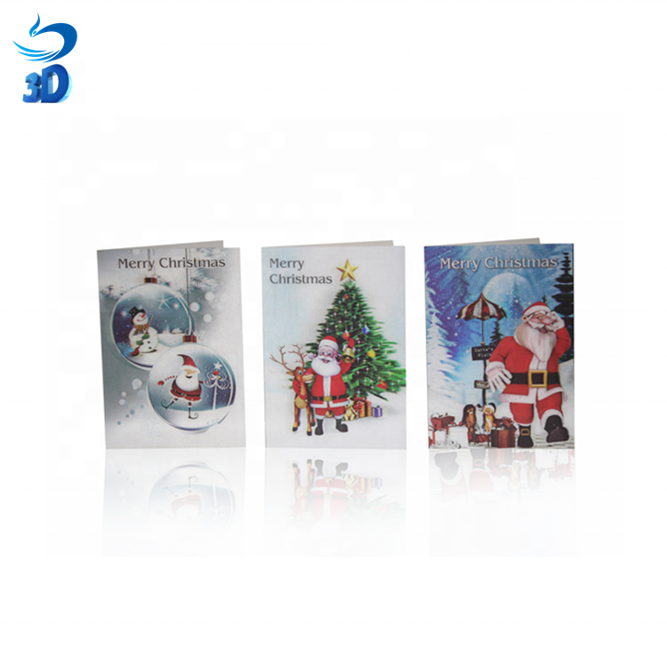 Пользовательские Дизайн 3D lenticular Рождество поздравительная открытка свадебная открытка для подарка