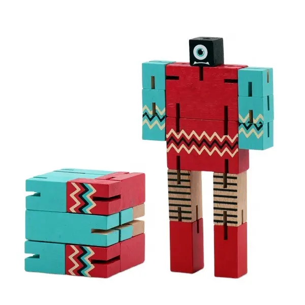 Wooden Robot Puzzle Cube Puzzle