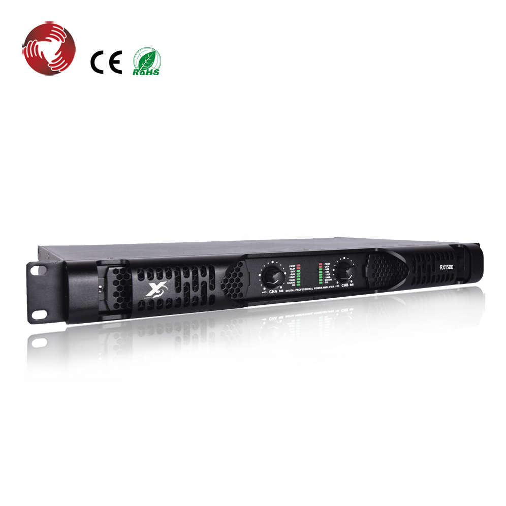 Профессиональный 2-х канальный 1500W 1U класса D цифровой усилитель мощности