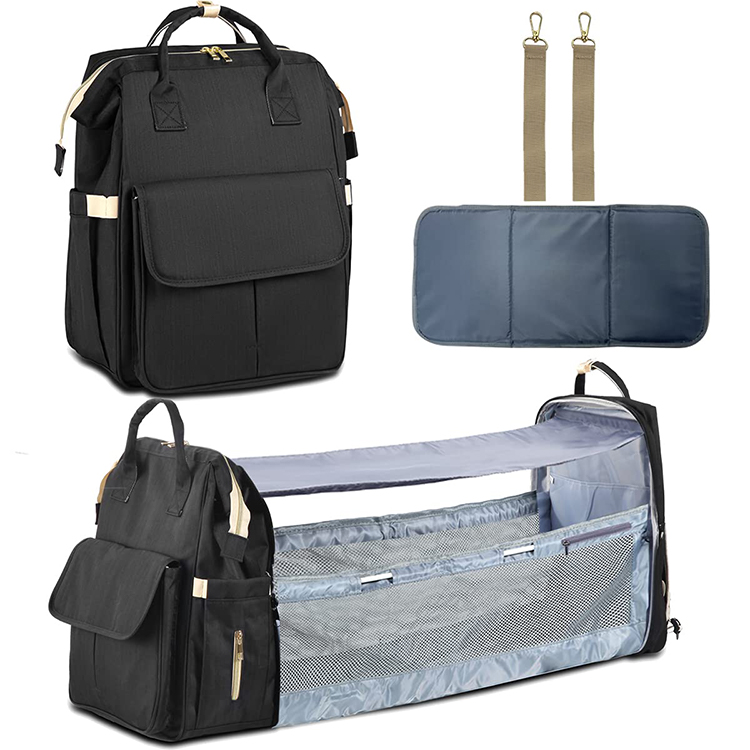 Portable outdoor travel changing set with changing station mummy baby diaper bag backpack