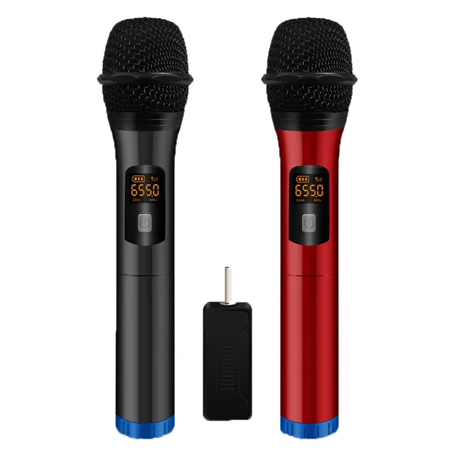 Профессиональный Универсальный беспроводной Динамический УВЧ-микрофон для конференц-связи, FM, домашнего пения, интервью, уличное аудио, один для двух микрофонов