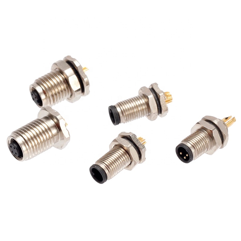Equivalent to Binder ip67 M5 x 0.5 screw locking waterproof 3 4PIN M5 female male back panel mount M5 socket