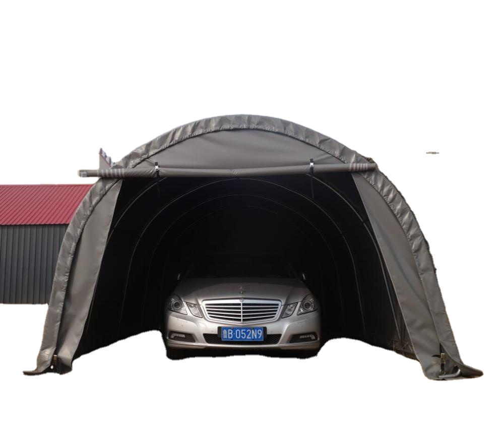 12x20 круглая крыша W3.66xL6.1xH2.4M УФ-стойкая недорогая портативная стальная рама для гаража с крышей из поликарбоната
