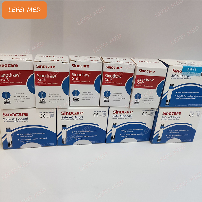Sinocare Safe-Accu Glucometer Kit 50 test per pkt aq angel Electronic Digital Blood Glucose Meter Price Glucometer Price