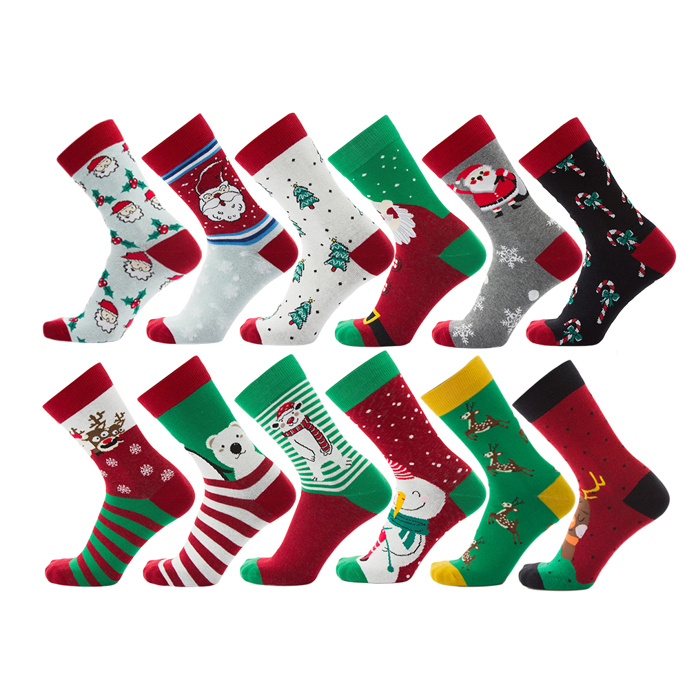 As Present Gift Wholesale Men or Women Cartoon Christmas Socks
