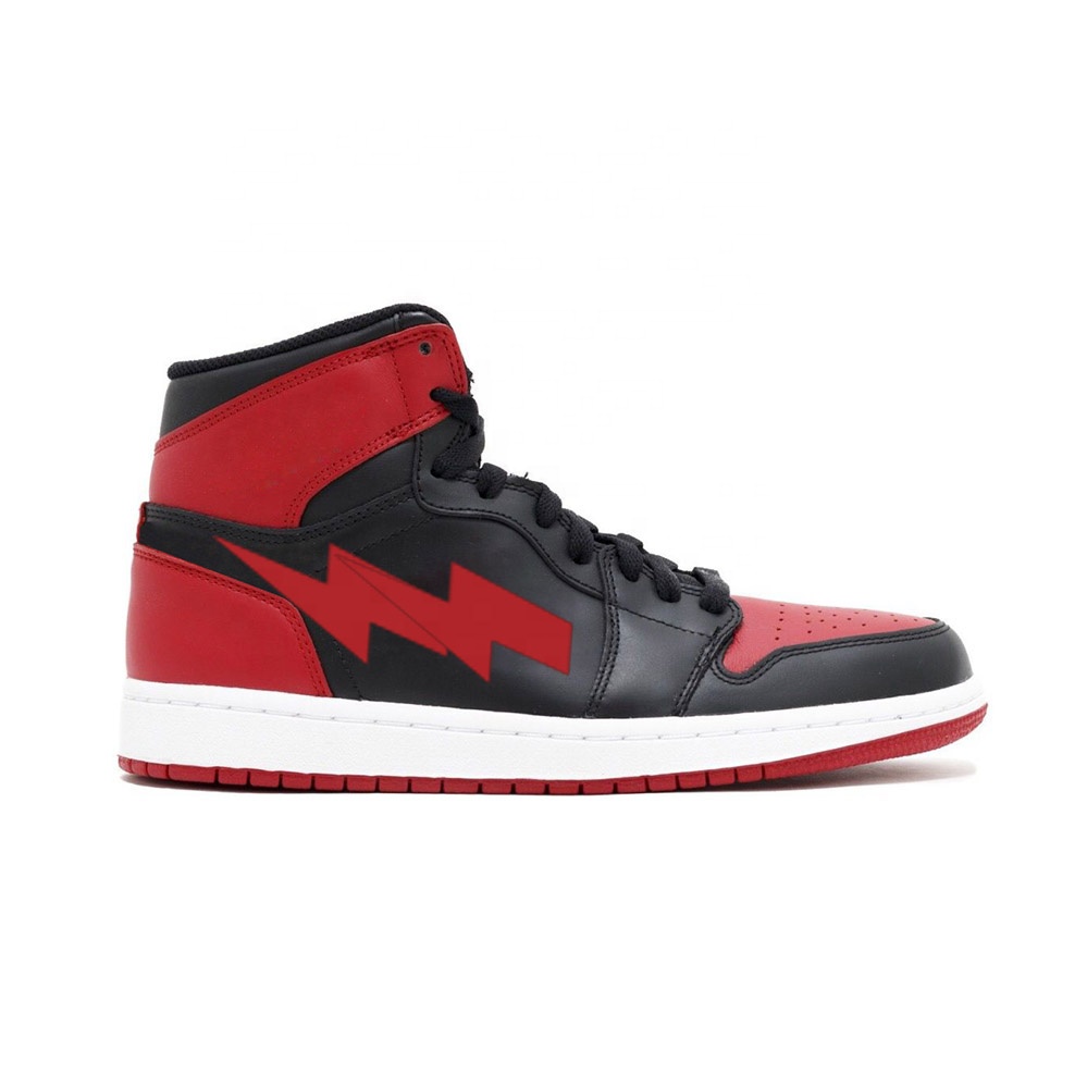 Фабричные оригинальные пользовательские AJ1 натуральные кожаные резиновые туфли на шнуровке с логотипом высокие мужские баскетбольные туфли
