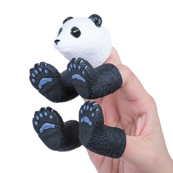 Custom baby cartoon animal puppet finger kids doll toy set soft children plastic squirrel tiny hand animal finger puppets