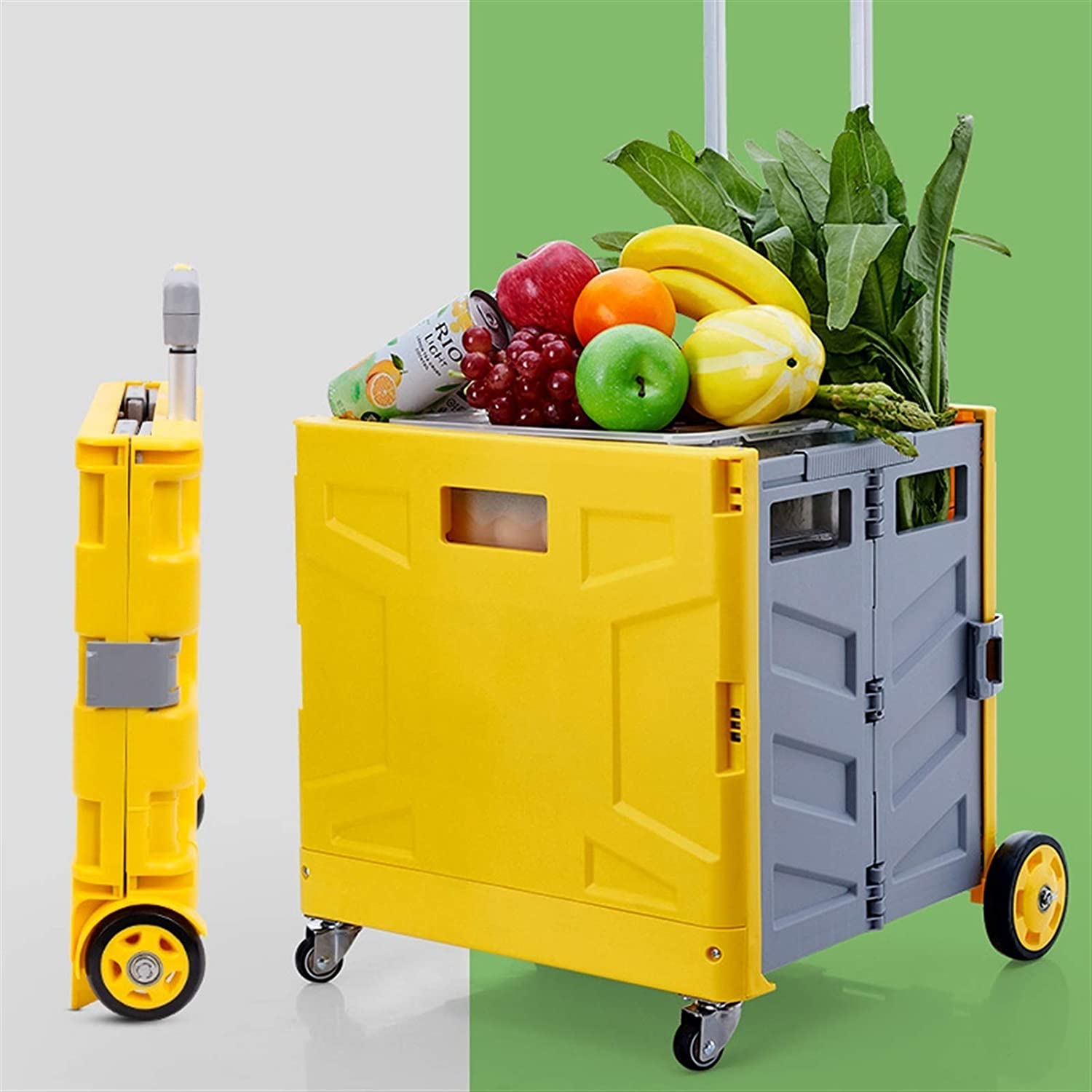 Пластиковая Складная продуктовая тележка, тележка, тележка для покупок