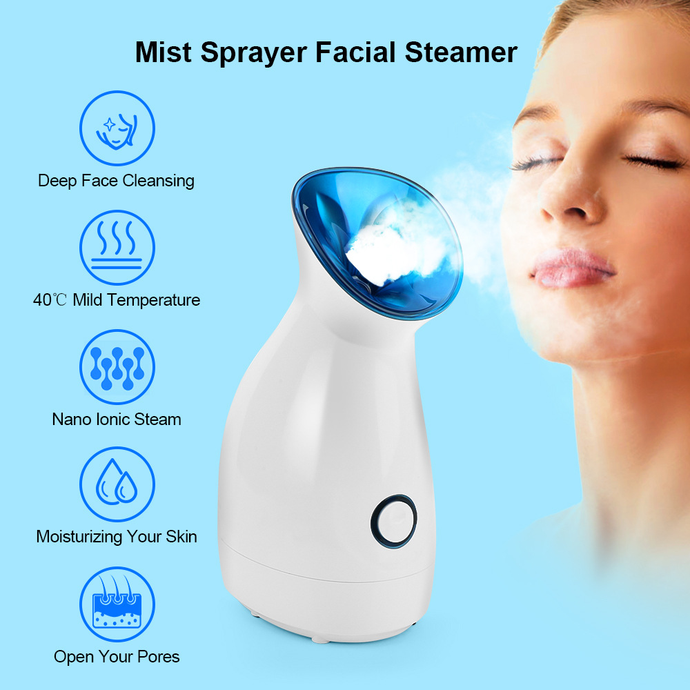 QINGYEE Facial Mist Sprayer Vapour Beauty Personal care home use Nano Ionic Facial Steamer Machine for Facial cleansing