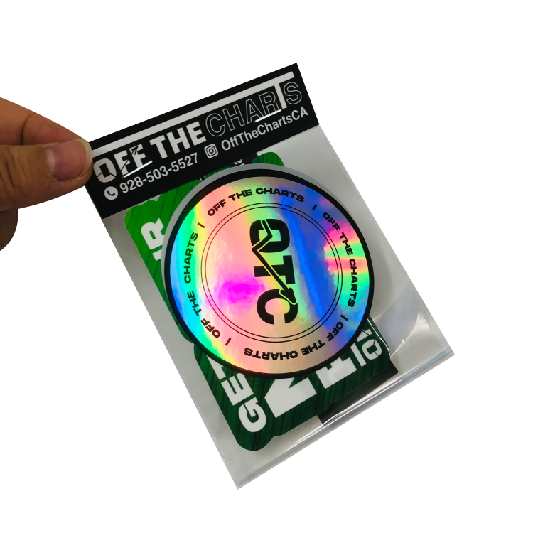 Custom holographic sticker printing waterproof vinyl self-adhesive label logo self-adhesive PVC label die-cut sticker