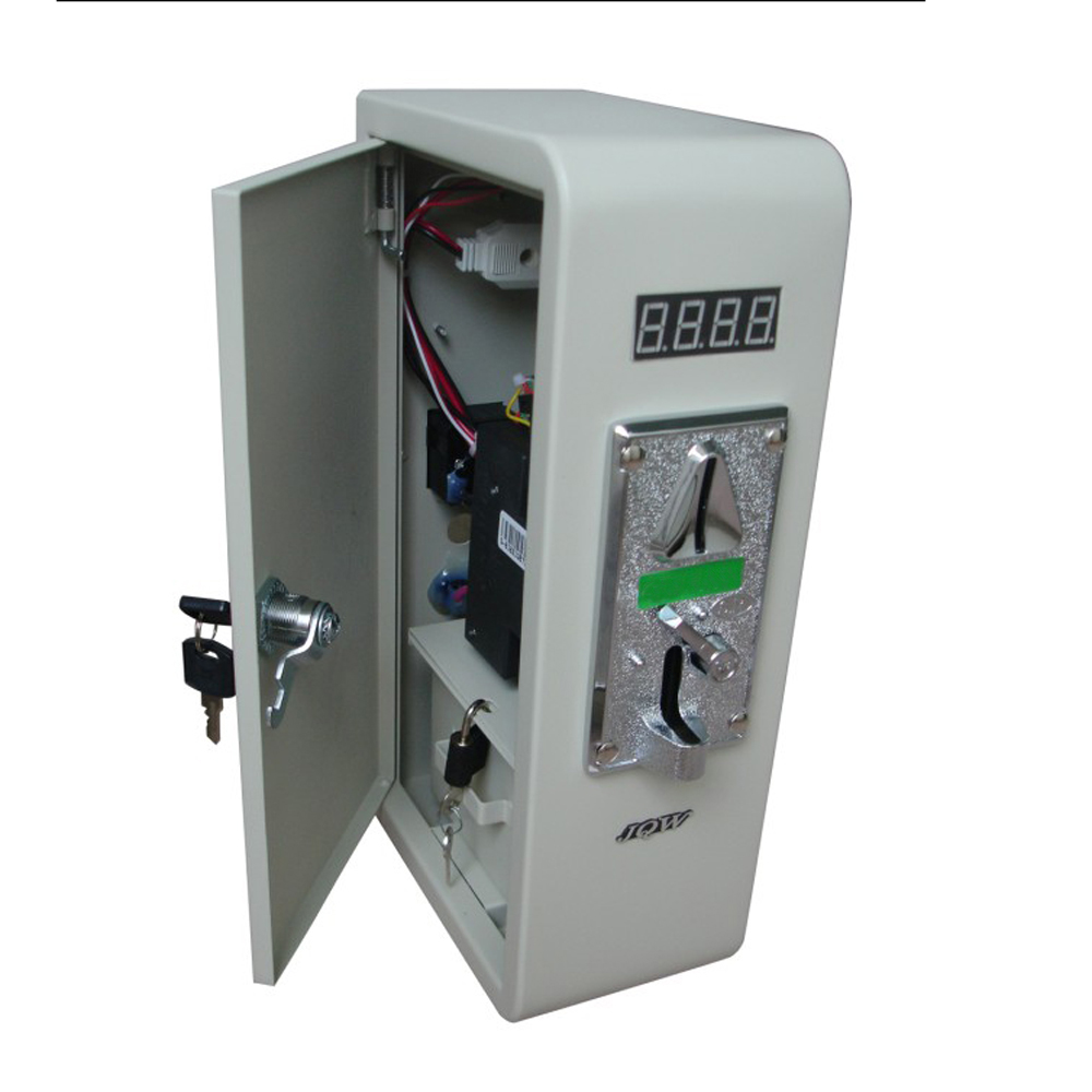 Coin acceptor with timer controller for vending machine