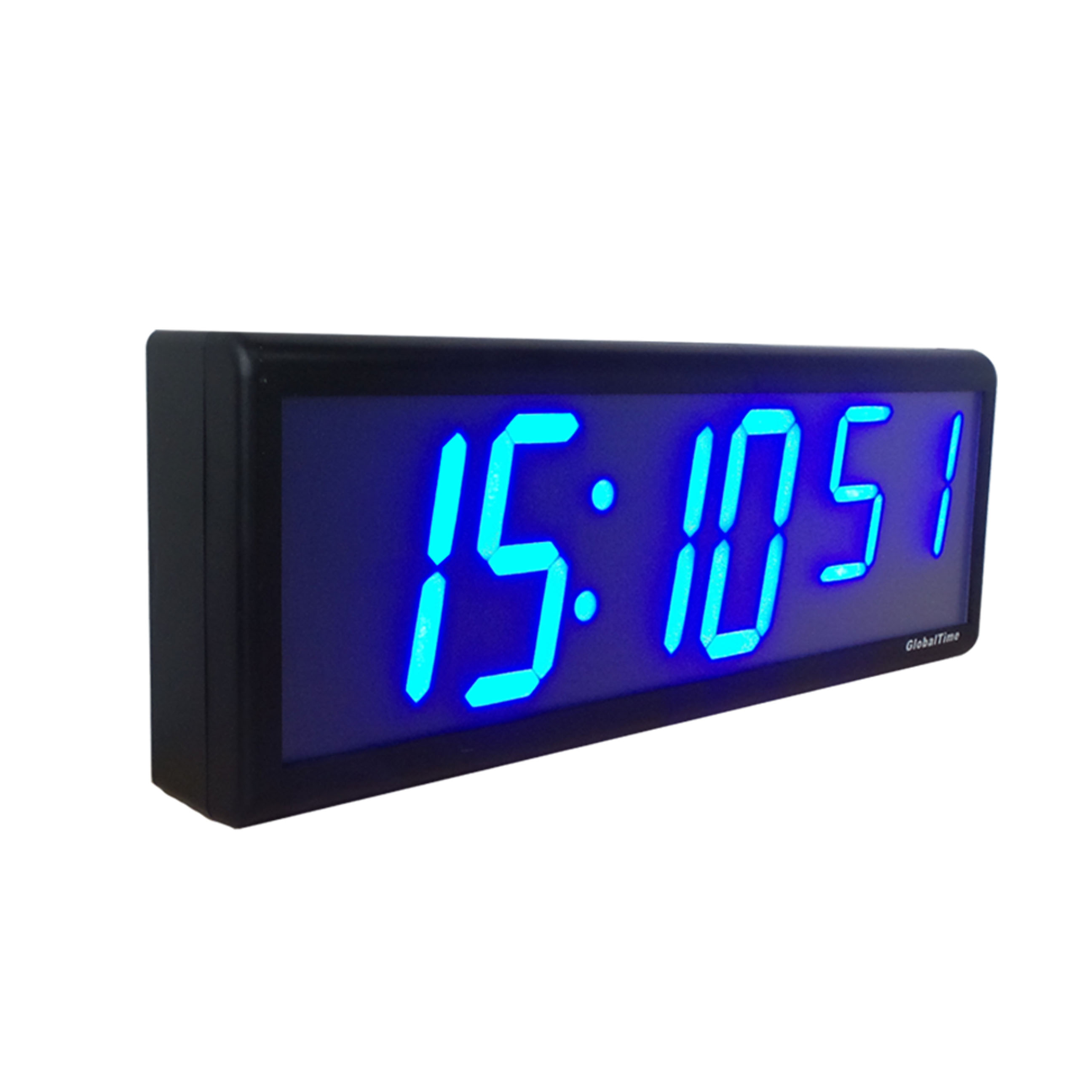 4" 6 Digit Blue LED Clocks, NTP Synchronized, Plastic Case
