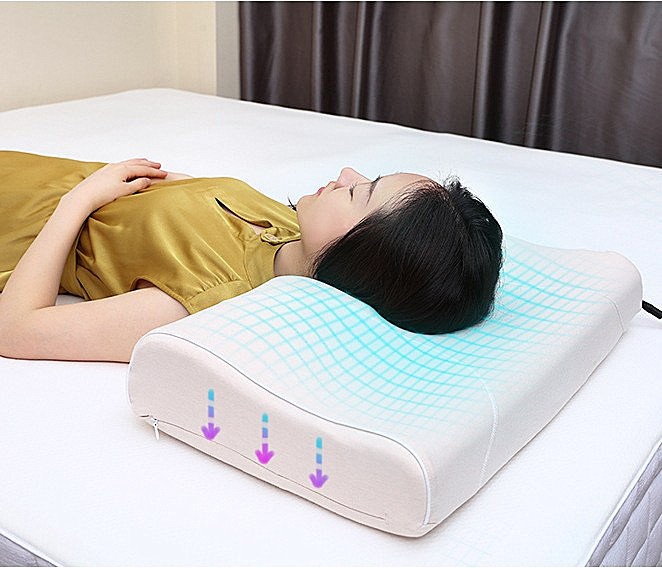 Neck Massage Pillow Health Sleep Vibrating Travel Massage Smart Pillow for Home Hotel Hospital Airplane