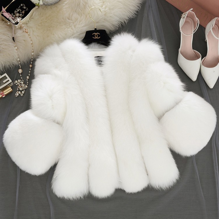 2021 hot style women fur coat faux fox fur jacket red short hooded fur coat