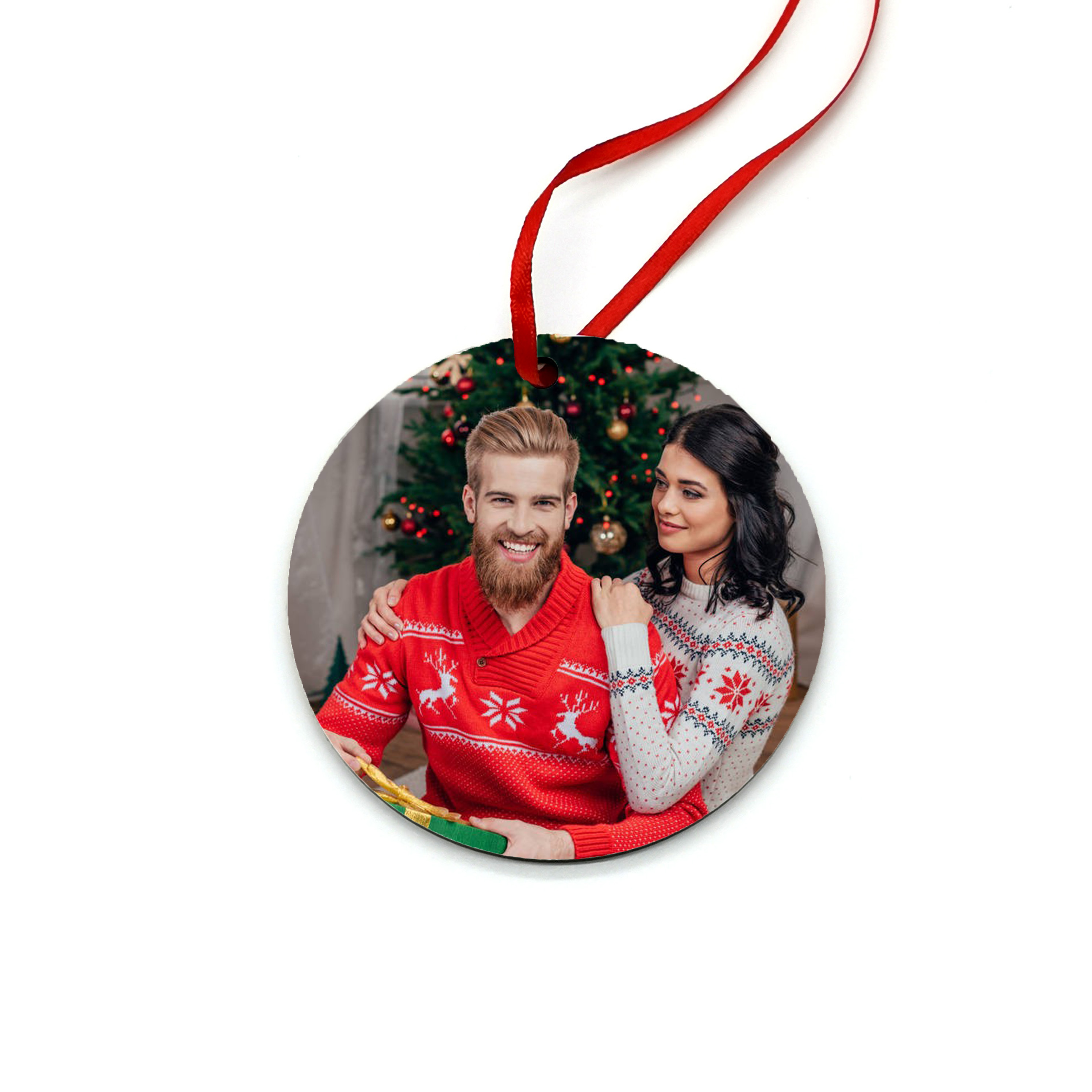 Wholesale Custom Design Sublimation MDF Ornament for Christmas Circle Pendant