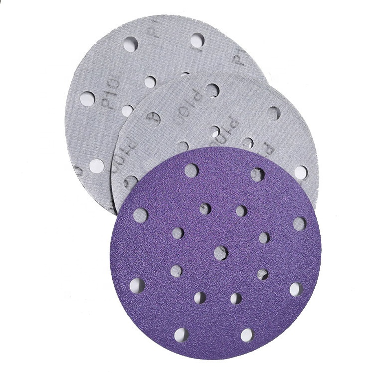 125mm Purple polyester film ceramic disco de corte Abrasive tools abrasive sanding disc