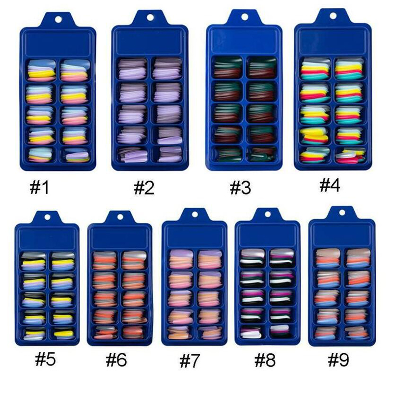 100 Pcs Woman Beauty Professional Nail Long Pure Fale Nails Acrylic False Nail Tips Full Cover